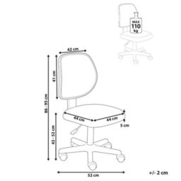 Beliani Office Chair Joyful Pastel Pink - thumbnail 3