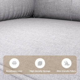 Bealife 2-Seater Sofa With Armrest And Side Pocket, Modern Fabric, 145 X 77 X 77 Cm - thumbnail 8