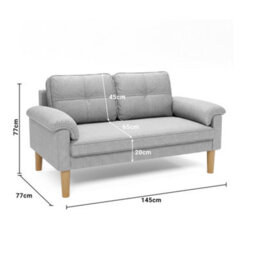 Bealife 2-Seater Sofa With Armrest And Side Pocket, Modern Fabric, 145 X 77 X 77 Cm - thumbnail 5
