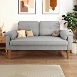 Bealife 2-Seater Sofa With Armrest And Side Pocket, Modern Fabric, 145 X 77 X 77 Cm - thumbnail 4