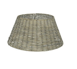 Everlands Three Piece Grey Wicker Christmas Tree Skirt Woven Wicker Willow Tree Ring Cover 57Cm X 28Cm - thumbnail 2