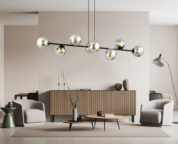 Emibig Lighting Emibig Rossi Pendant Lamp  8 X E14 Black With Graphite Shade - thumbnail 3