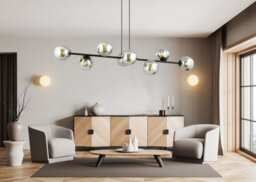 Emibig Lighting Emibig Rossi Pendant Lamp  8 X E14 Black With Graphite Shade - thumbnail 4