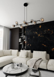Emibig Lighting Emibig Rossi Pendant Lamp  8 X E14 Black With Graphite Shade - thumbnail 7