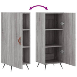 Berkfield Modern Sideboard Grey Sonoma 34.5X34X90 Cm Engineered Wood - thumbnail 9