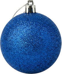 Shatchi 20Cm Dark Blue Glitter Christmas Bauble - Christmas Tree & Home Décor Ornament - thumbnail 3