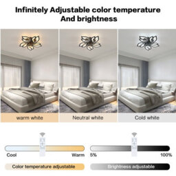 Pheashine Modern Led Ceiling Light Dimmable, With Remote Control 3000K-6500K,for Living Room Bedroom Kitchen Dining Room - thumbnail 7