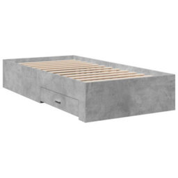 Berkfield Bed Frame With Drawers Without Mattress Concrete Grey 90X190 Cm Single - thumbnail 3