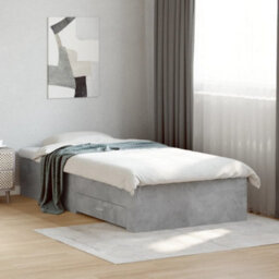 Berkfield Bed Frame With Drawers Without Mattress Concrete Grey 90X190 Cm Single - thumbnail 1