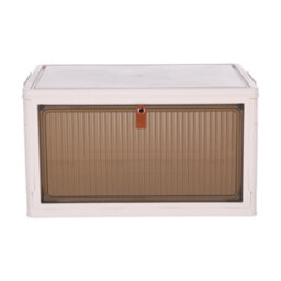Living And Home 4 Tiers White Thicken Stackable Foldable Plastic Closet Shoe Storage Box With Wheels - thumbnail 5