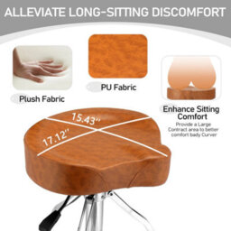 Brown Drum Throne With Backrest Hydraulic Drum Stool Adjustable Height For Drummers - thumbnail 6