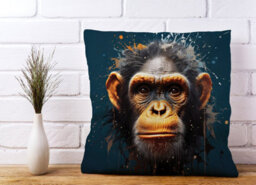 Warren Reed Designer Splashart Realistic Monkey Face Cushions 45Cm X 45Cm - thumbnail 2