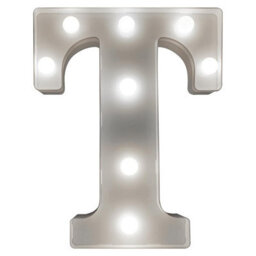 Battery Powered 3D Letter T Led Light - Freestanding Or Wall Mounted Alphabet Lighting Home Or Party Decoration - H22 X W14 X D3Cm - thumbnail 1