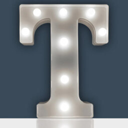 Battery Powered 3D Letter T Led Light - Freestanding Or Wall Mounted Alphabet Lighting Home Or Party Decoration - H22 X W14 X D3Cm - thumbnail 2