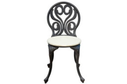 Sh&g Penryhn 2 Seat Bistro Set - 3 Piece Round Table & Chairs - Antique Bronze Cast Aluminium With Cream Cushions -  Outdoor - thumbnail 3