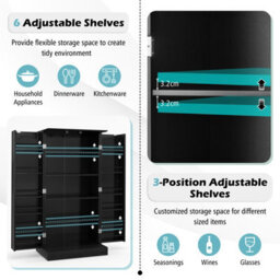 Costway Kitchen Pantry Cabinet 120Cm Food Pantry Cabinet With Doors - thumbnail 7
