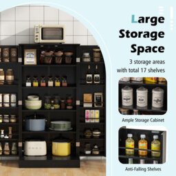Costway Kitchen Pantry Cabinet 120Cm Food Pantry Cabinet With Doors - thumbnail 6