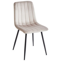 Beliani Set Of 4 Dining Chairs Kalispell Velvet Beige - thumbnail 4