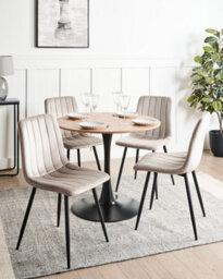 Beliani Set Of 4 Dining Chairs Kalispell Velvet Beige - thumbnail 2