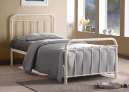 Save On Goods UK 3Ft Single Ivory White Tubular Steel Metal Retro Victorian Bed Frame Bedstead - thumbnail 1