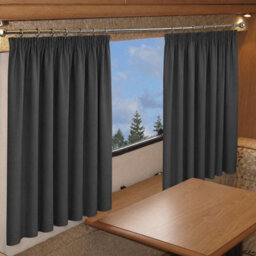 Oxford Homeware Grey 230 Gsm Blackout Curtain Thermal Insulated Pencil Pleat For Window Curtain Pair (W)117Cm X (L)137Cm - thumbnail 7
