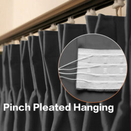 Oxford Homeware Grey 230 Gsm Blackout Curtain Thermal Insulated Pencil Pleat For Window Curtain Pair (W)117Cm X (L)137Cm - thumbnail 6