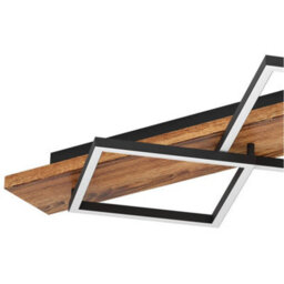 Loops Stylish Led Semi-Flush Ceiling Light In Black And Brown Rustic Design For Modern Homes - thumbnail 5