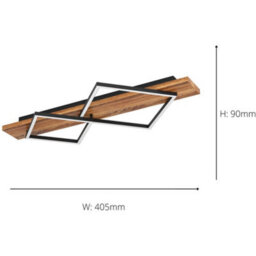 Loops Stylish Led Semi-Flush Ceiling Light In Black And Brown Rustic Design For Modern Homes - thumbnail 4
