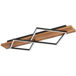 Loops Stylish Led Semi-Flush Ceiling Light In Black And Brown Rustic Design For Modern Homes - thumbnail 3