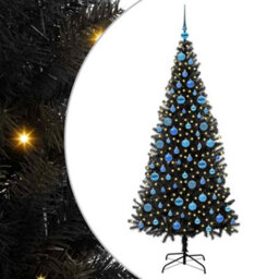 Vidaxl Christmas Tree With 300 Leds With Stand Black 180 Cm Pvc - thumbnail 2