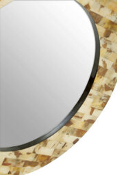 Orsina Round Cream Mother Of Pearl Wall Mirror - thumbnail 4