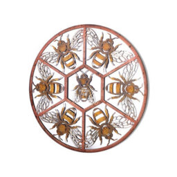 Mirroroutlet Metal Circular Decorative Bumble Bee Window Garden Mirror 80Cmx 80Cm - thumbnail 4