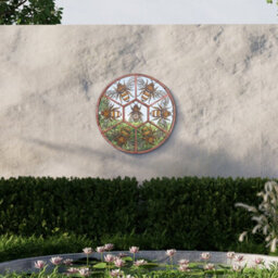 Mirroroutlet Metal Circular Decorative Bumble Bee Window Garden Mirror 80Cmx 80Cm - thumbnail 1