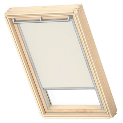 Velux Original (Dkl) Light Beige Blackout Roller Blind For Velux Roof Window M08 With Silver Side Rails - image 1