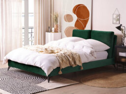 Beliani Bed Velvet Melle 140 X 200 Cm (Eu Double) Emerald Green - thumbnail 2