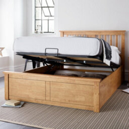 Malmo New Oak Finish Wooden Ottoman Storage Bed - Double Ottoman Only - thumbnail 2