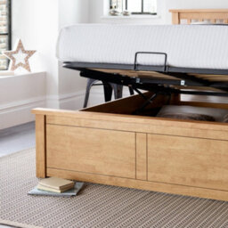 Malmo New Oak Finish Wooden Ottoman Storage Bed - Double Ottoman Only - thumbnail 4