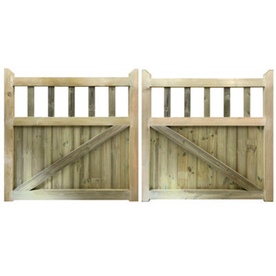 Ruby UK Ruby Cottage Mortise & Tenon 3/4 Split T&g Entrance Gate (Pair) 2.4M Wide X 0.9M High Right Hand Hinge - image 1