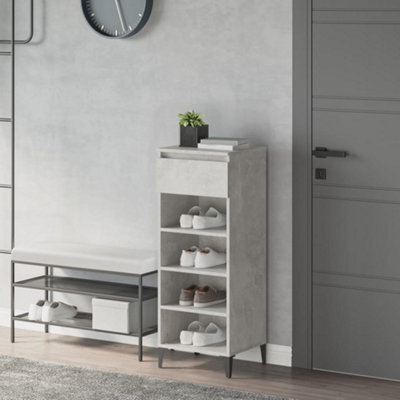 Berkfield Shoe Rack Concrete Grey 40X36X105 Cm Engineered Wood - image 1