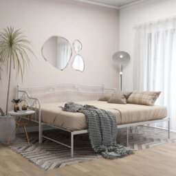 Berkfield Pull-Out Sofa Bed Frame White Metal 90X200 Cm - thumbnail 3