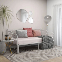 Berkfield Pull-Out Sofa Bed Frame White Metal 90X200 Cm - thumbnail 1