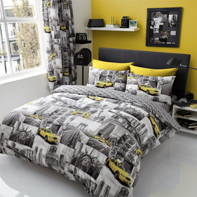 Gc Gaveno Cavailia Statue Of Liberty Suite Duvet Cover Bedding Set Grey King 3Pc With Nyc Matching Pillowcases - image 1