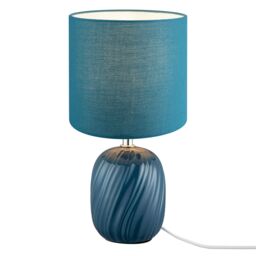 Albury Swirl Round Gloss Dark Blue Table Lamp - thumbnail 3
