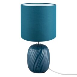 Albury Swirl Round Gloss Dark Blue Table Lamp - thumbnail 2