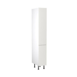 Kitchen Kit Larder Tall Unit With Pull Out Storage 300mm W/ Slab Cabinet Door - Super Gloss White
