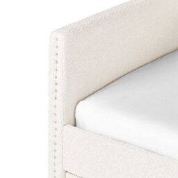 Beliani Trundle Bed Boucle Troyes 90 X 200 Cm (Eu Single) Light Beige - thumbnail 9