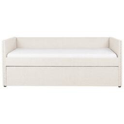 Beliani Trundle Bed Boucle Troyes 90 X 200 Cm (Eu Single) Light Beige - thumbnail 4