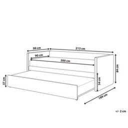 Beliani Trundle Bed Boucle Troyes 90 X 200 Cm (Eu Single) Light Beige - thumbnail 3