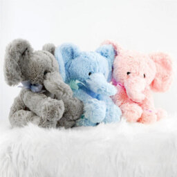 "GEEZY The Magic Toy Shop 11"" Grey Plush Super Soft Elephant Toy With Ribbon Teddy Cuddling Nursery Gift" - thumbnail 6