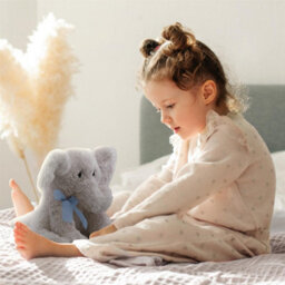 "GEEZY The Magic Toy Shop 11"" Grey Plush Super Soft Elephant Toy With Ribbon Teddy Cuddling Nursery Gift" - thumbnail 2